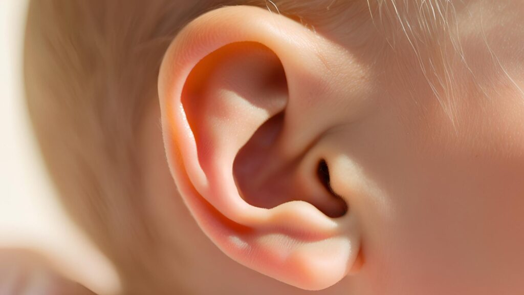 zdjęcie ucha niemowlaka